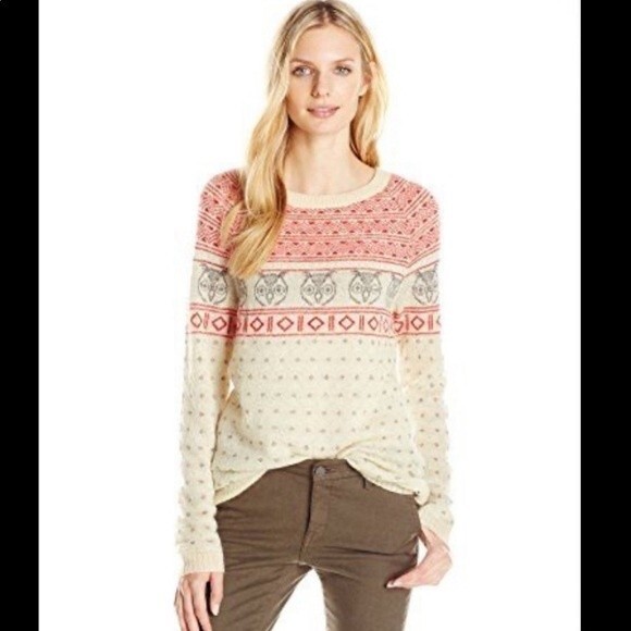 Woolrich Mohair Wool Blend Fair Isle Owl Crew Neck Sweater - Large - Picture 1 of 9